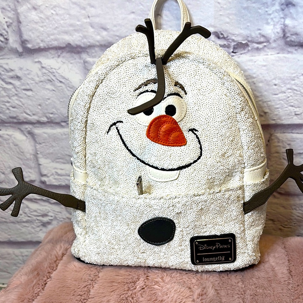 Disney Olaf sequin Loungefly backpack